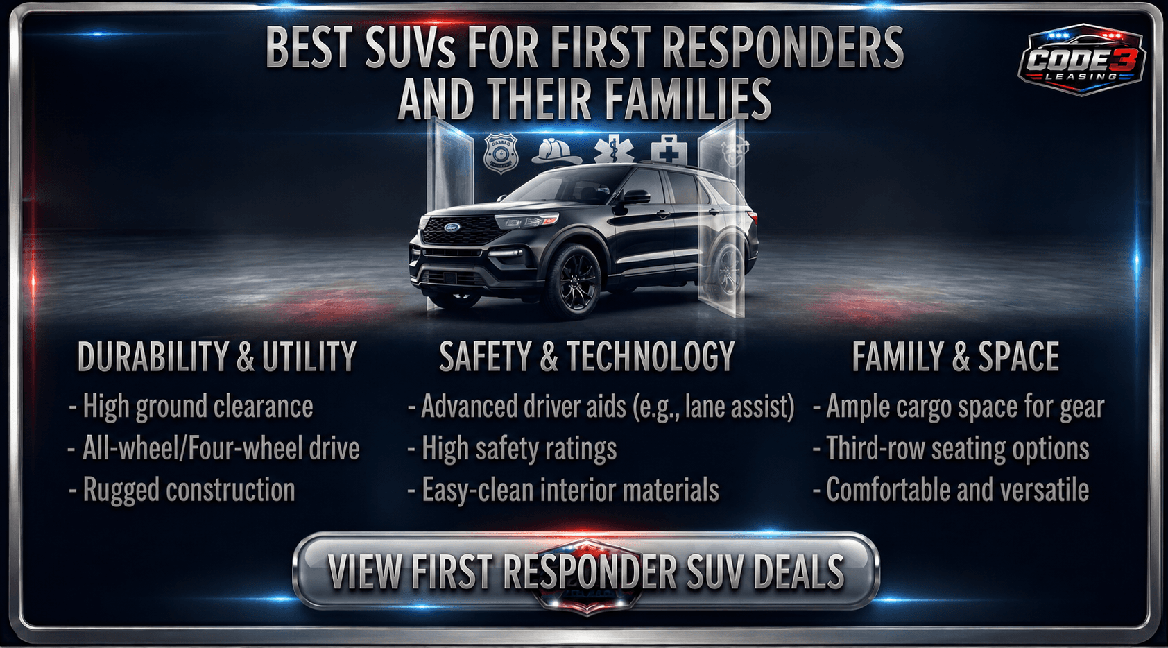 Best SUVs for First Responders and Their Families